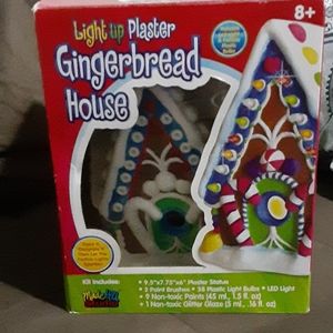Light up plaster gingerbread house
